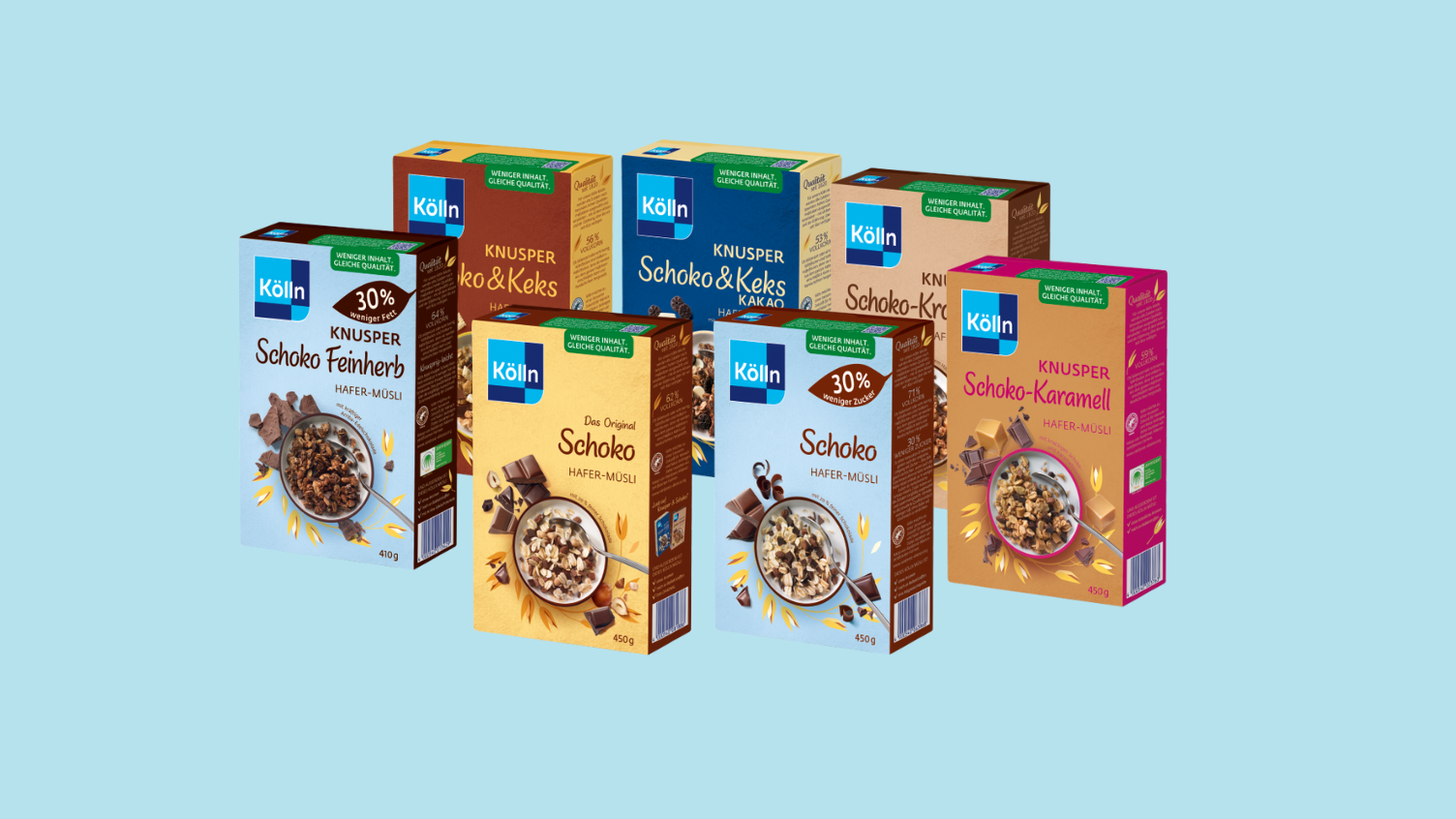 Schoko-Müslis: Weniger Inhalt. Gleiche Qualität. 