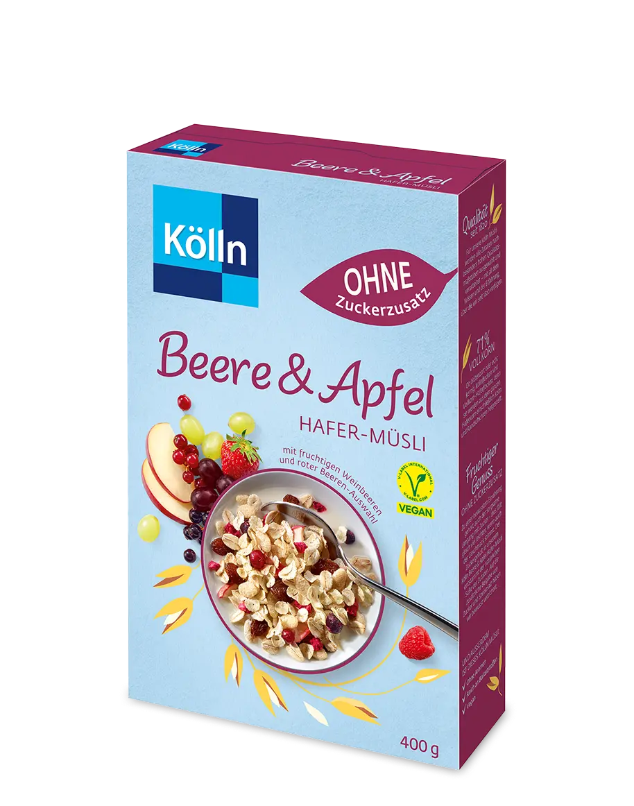 Kölln Beere & Apfel Hafer-Müsli ohne Zuckerzusatz
