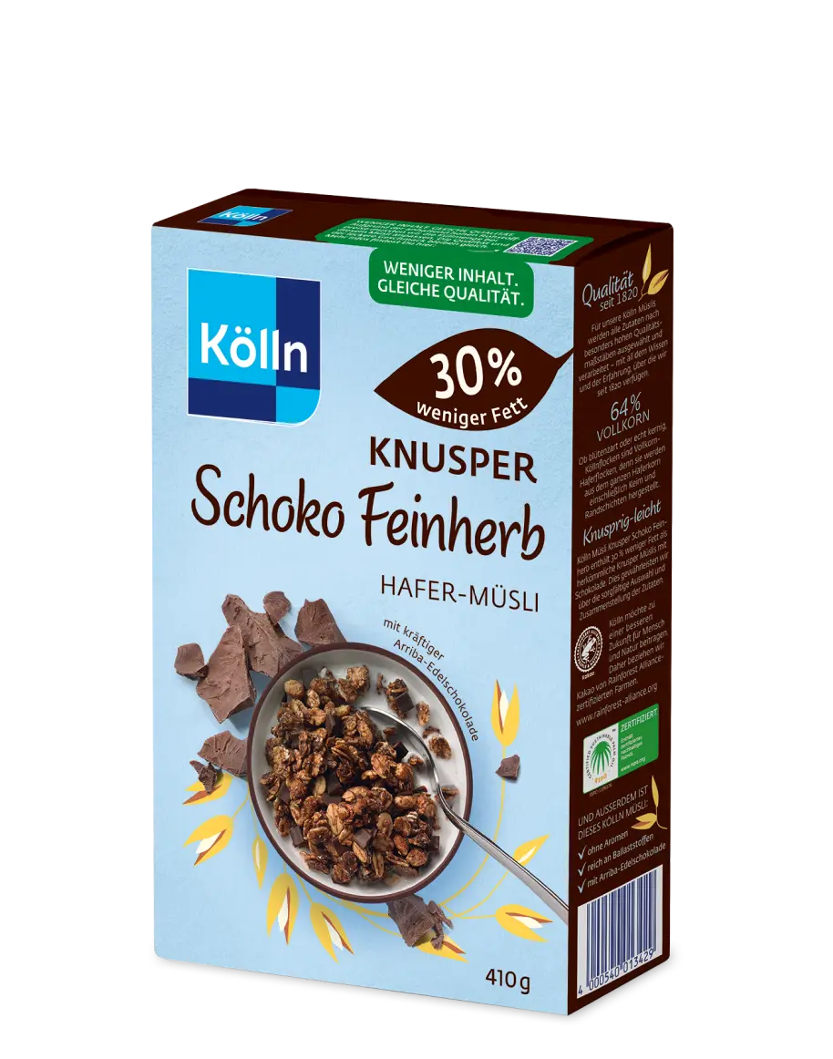 Kölln Knusper Schoko Feinherb 30% weniger Fett Hafer-Müsli